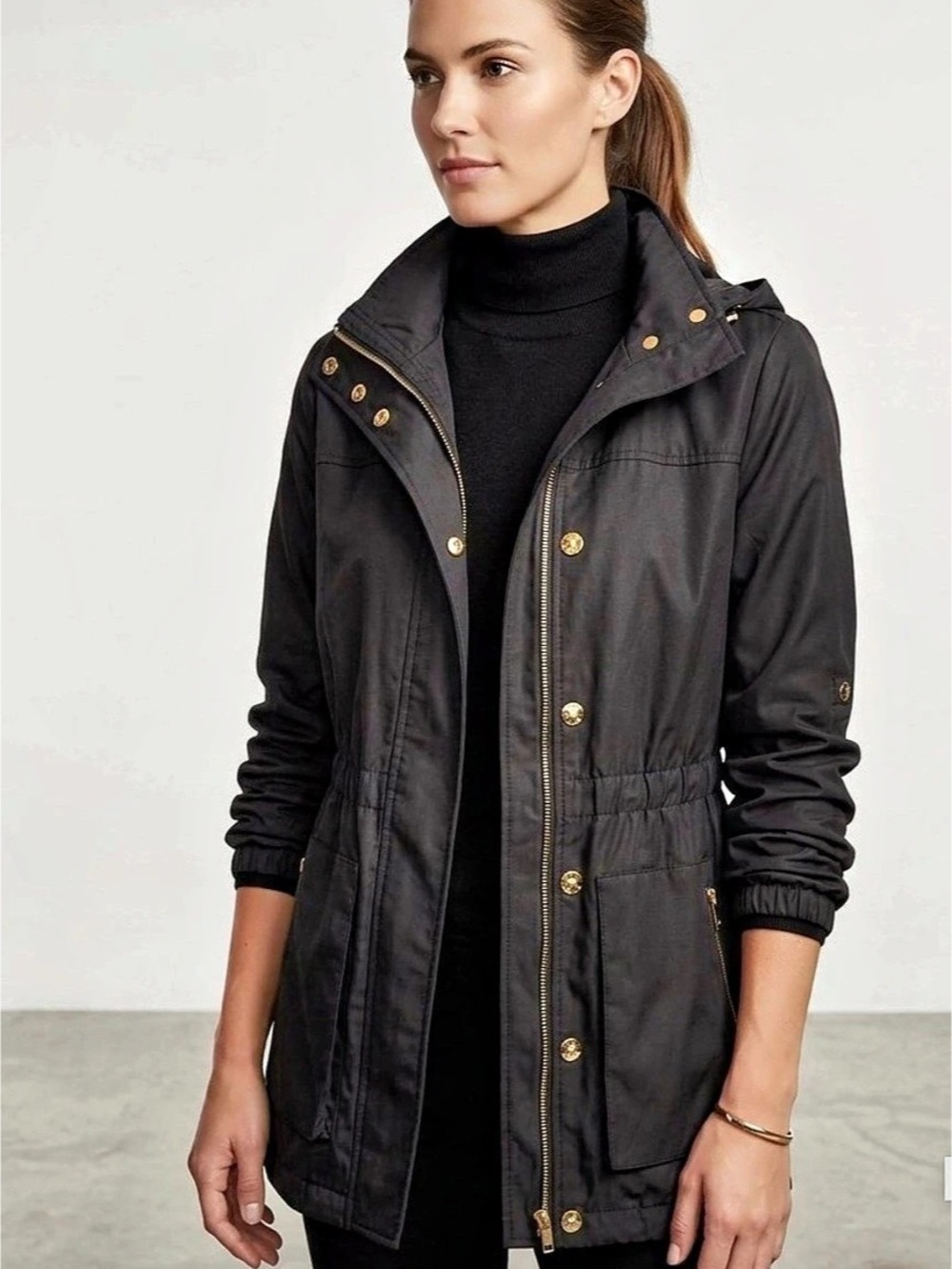 CM 1969 Hooded Utility Coat Utility Coat in Black Size Medium Like New